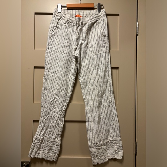 Joe Fresh Pants - JOE FRESH Linen Cotton Pant Pin Stripe Pull On Drawstring Relaxed